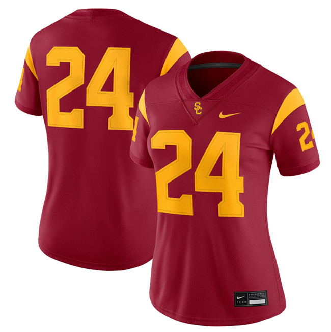 Women's Red USC Trojans #24 Vapor Limited Stitched Football Jersey(Run Small)